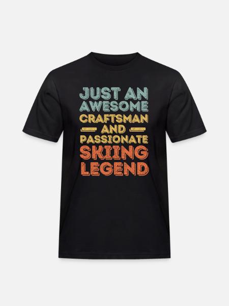 Craftsman skiing retro - Men's Workwear T-Shirt - black