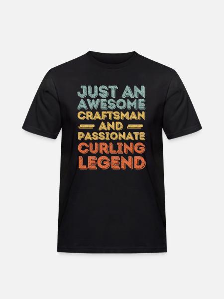 Craftsman Curling retro - Men's Workwear T-Shirt - black