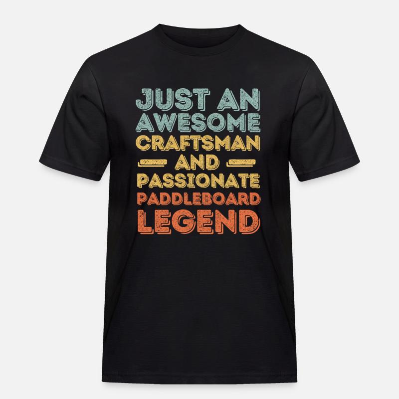 Handwerker Paddleboard retro - Männer Workwear T-Shirt - Schwarz