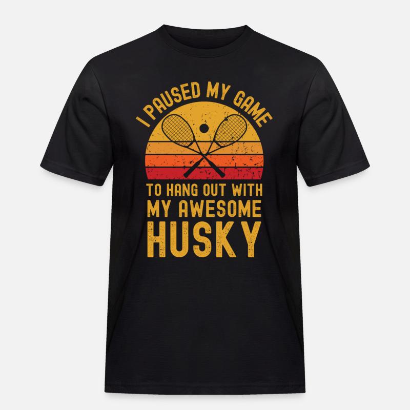 Squash und Husky - Männer Workwear T-Shirt - Schwarz