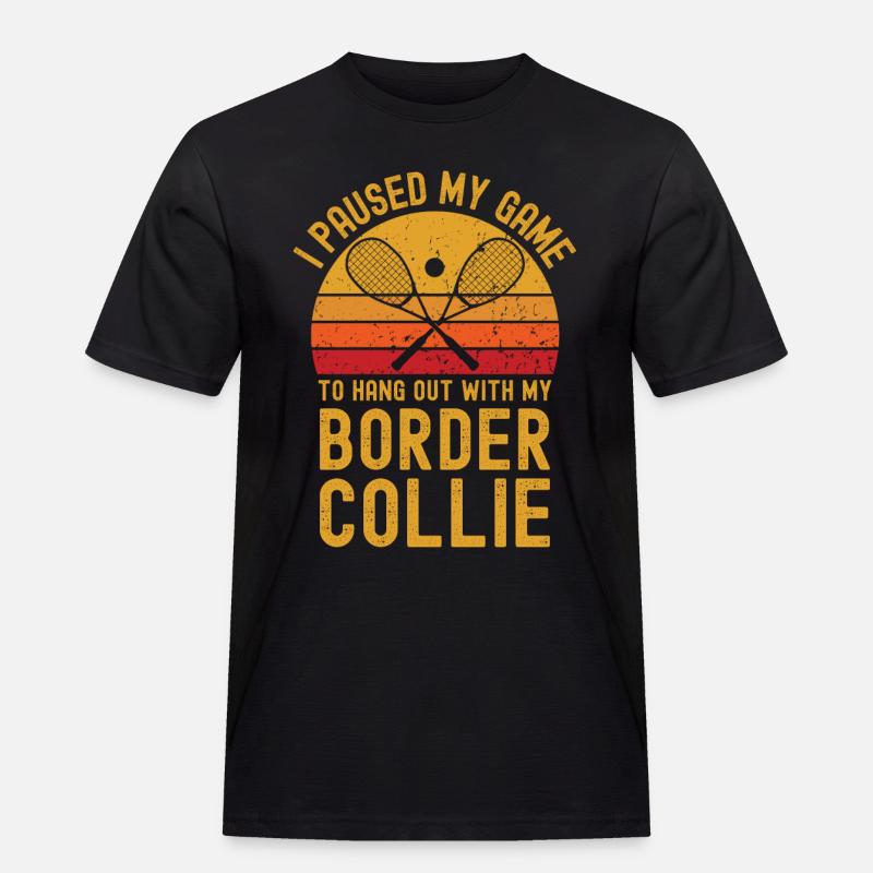 Squash und Border Collie - Männer Workwear T-Shirt - Schwarz