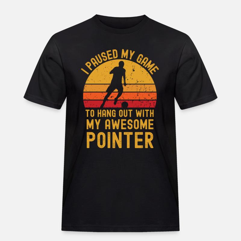 Fußball und Pointer - Männer Workwear T-Shirt - Schwarz