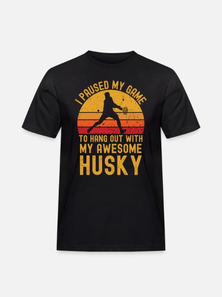 Tennis og Husky - Herre Workwear T-Shirt - sort