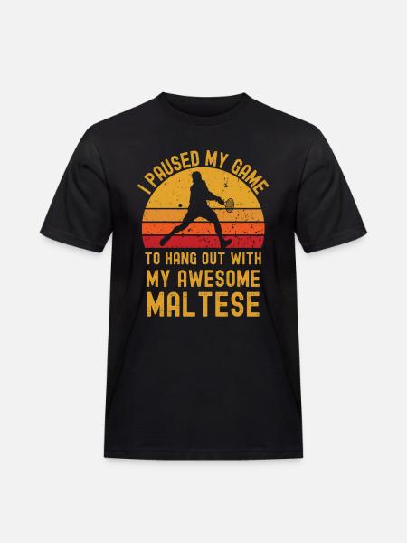 Tennis and Maltese - Men's Workwear T-Shirt - black