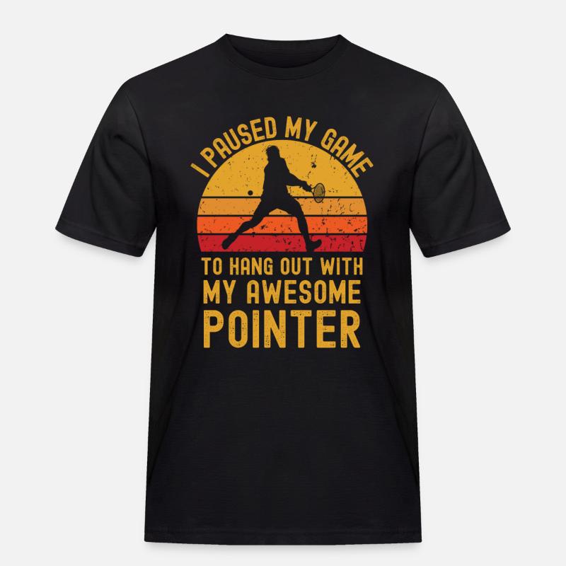 Tennis und Pointer - Männer Workwear T-Shirt - Schwarz