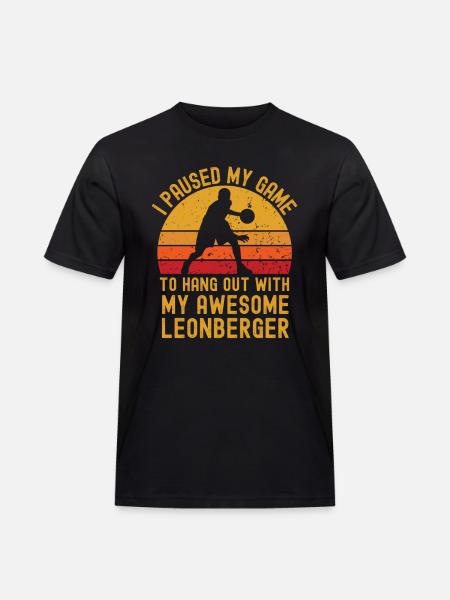 Basketball und Leonberger - Männer Workwear T-Shirt - Schwarz