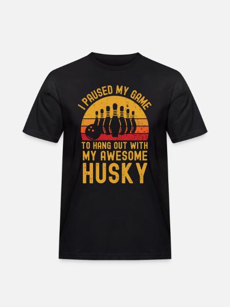 Bowling and husky - Men's Workwear T-Shirt - black