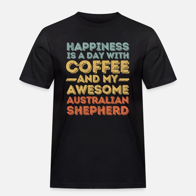 Australischer-Schäferhund Kaffee Hund Cafe - Männer Workwear T-Shirt - Schwarz