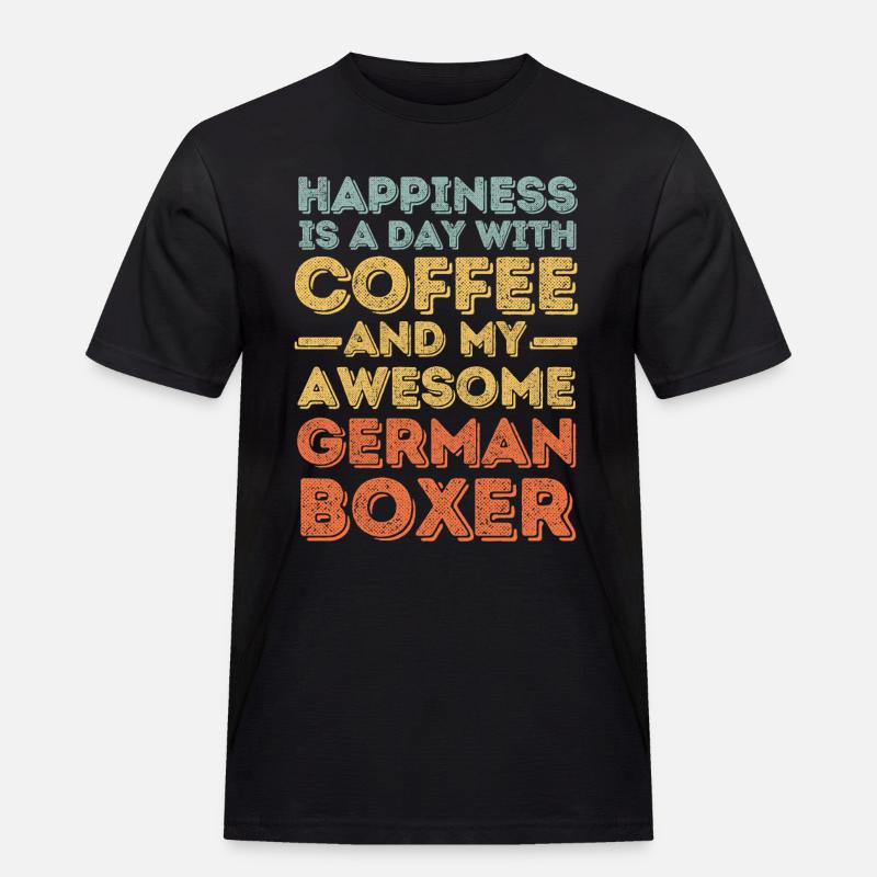 Deutscher-Boxer Kaffee Hund Cafe - Männer Workwear T-Shirt - Schwarz