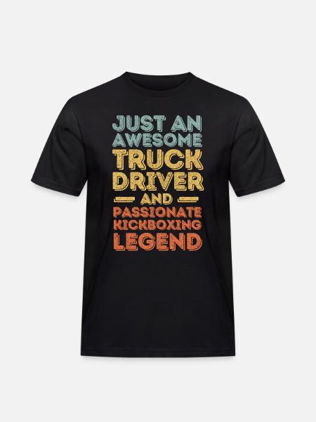Truck driver kickboxing retro - Men's Workwear T-Shirt - black