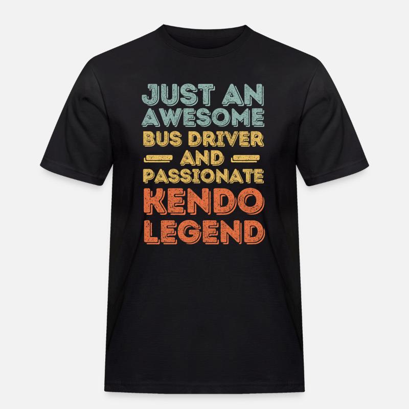 Busfahrer Kendo retro - Männer Workwear T-Shirt - Schwarz