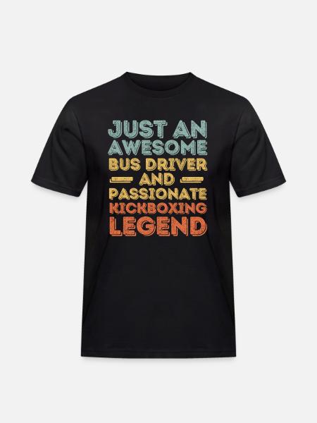 Bus driver kickboxing retro - Men's Workwear T-Shirt - black
