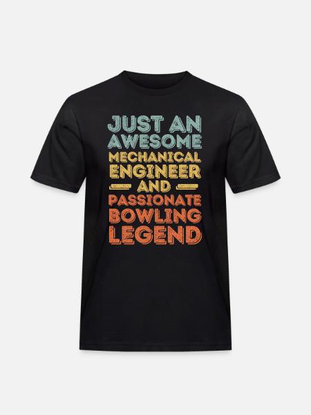 Mechanical Engineer Bowling retro - Men's Workwear T-Shirt - black