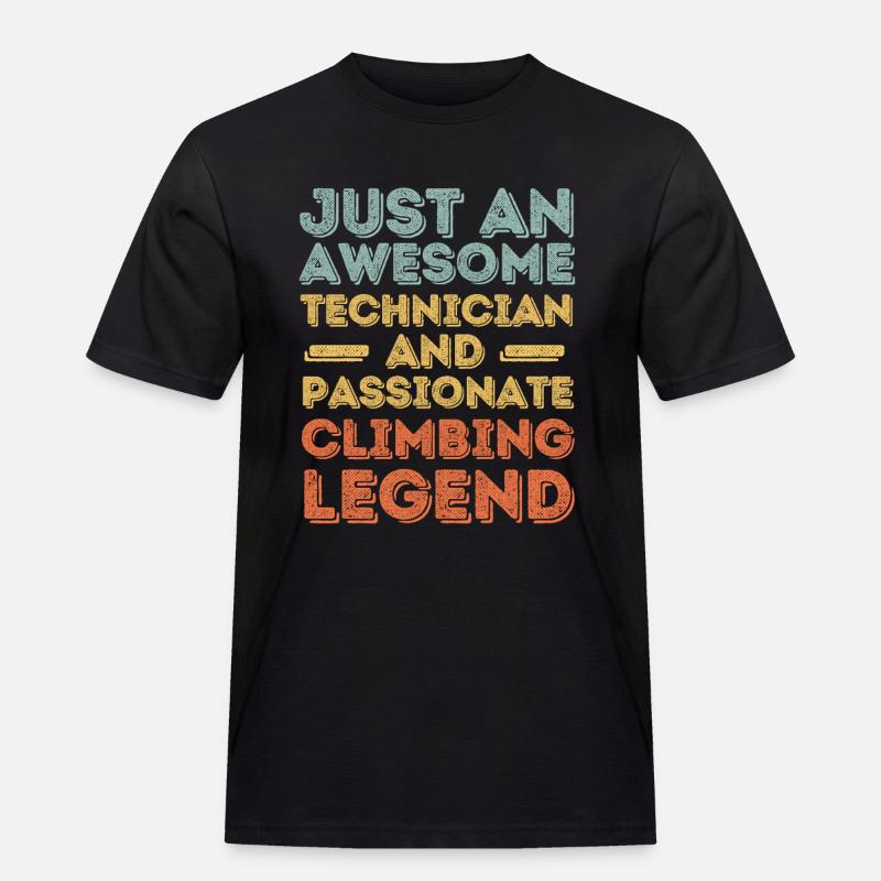 Techniker Klettern retro - Männer Workwear T-Shirt - Schwarz