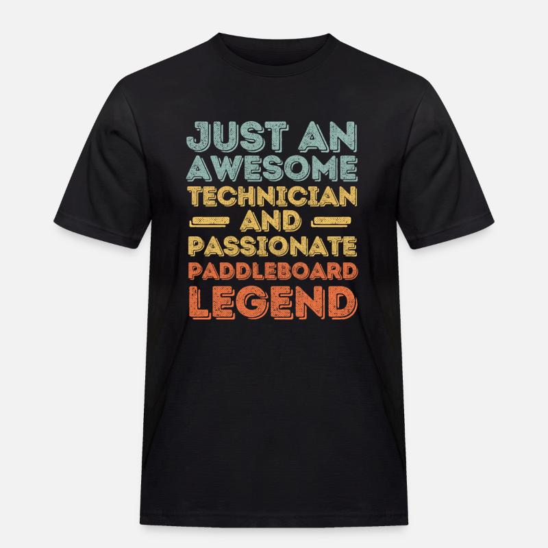 Techniker Paddleboard retro - Männer Workwear T-Shirt - Schwarz