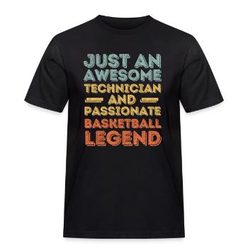 Technicien Basketball rétro - T-shirt Workwear homme - noir - Devant - AI Model Male 178 light (178cm)