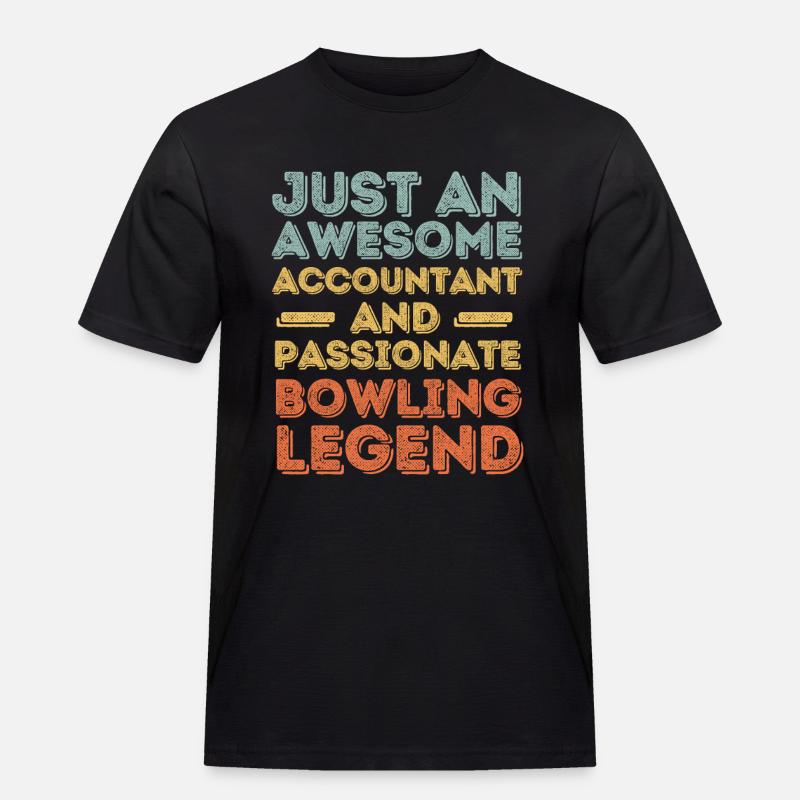 Buchhalter Bowling retro - Männer Workwear T-Shirt - Schwarz