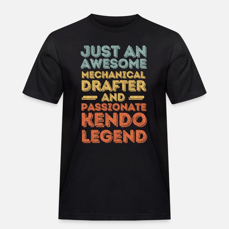 Technischer-Zeichner Kendo retro - Männer Workwear T-Shirt - Schwarz