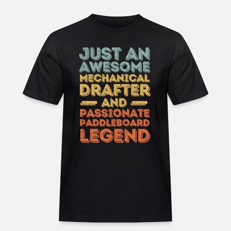 Technischer-Zeichner Paddleboard retro - Männer Workwear T-Shirt - Schwarz