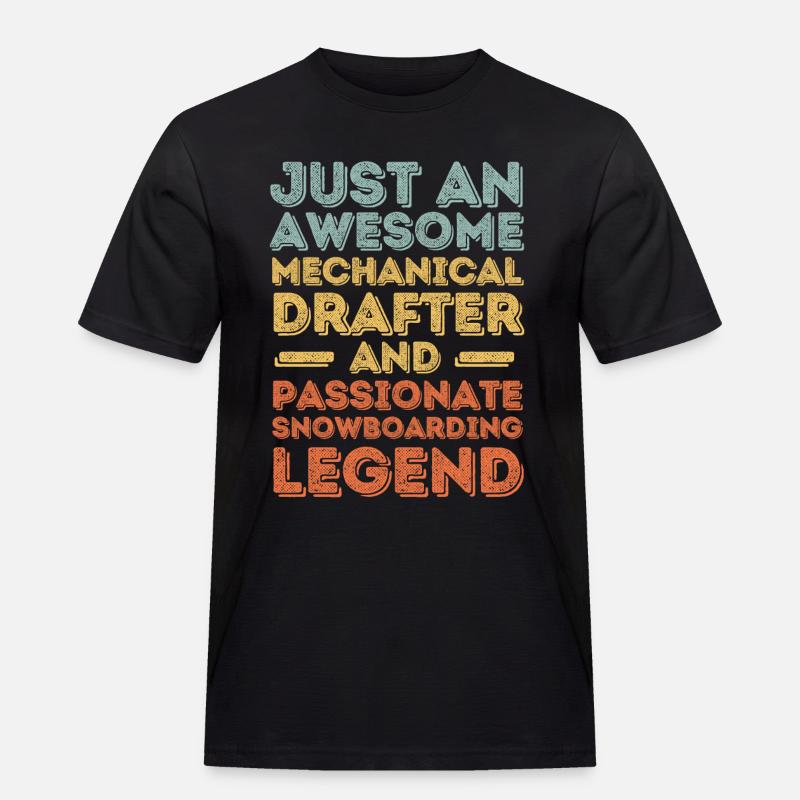 Technischer-Zeichner Snowboard retro - Männer Workwear T-Shirt - Schwarz