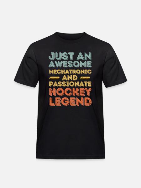 Mechatronics Engineer Hockey retro - Men's Workwear T-Shirt - black