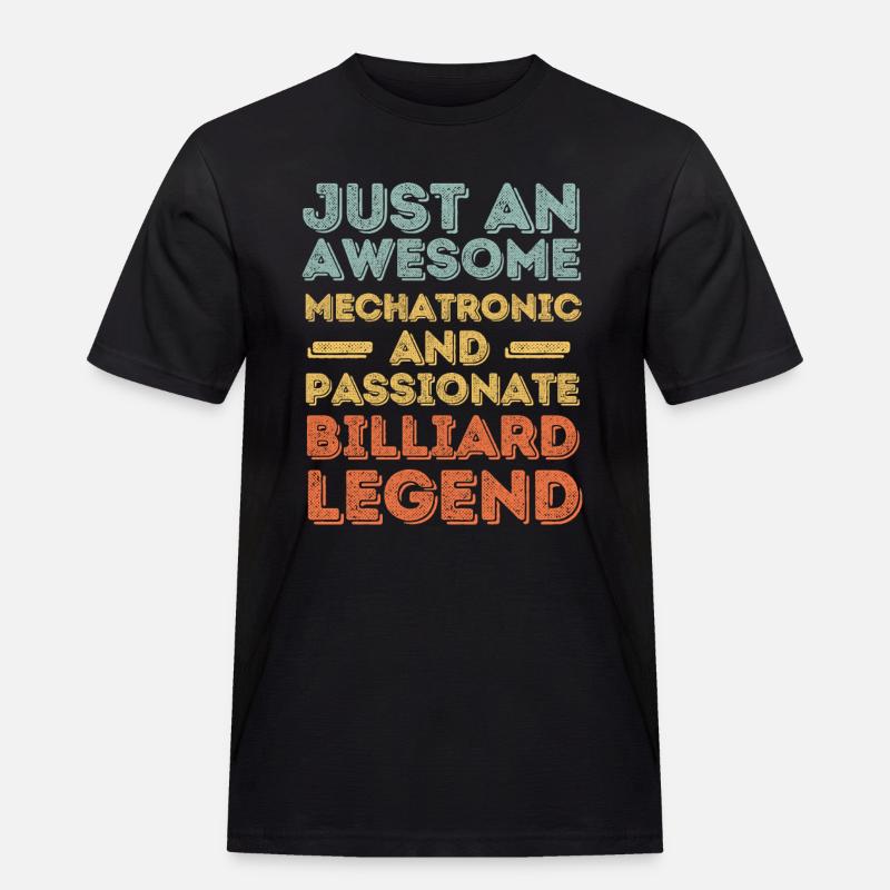 Mechatronics Engineer Billiards retro - Men's Workwear T-Shirt - black