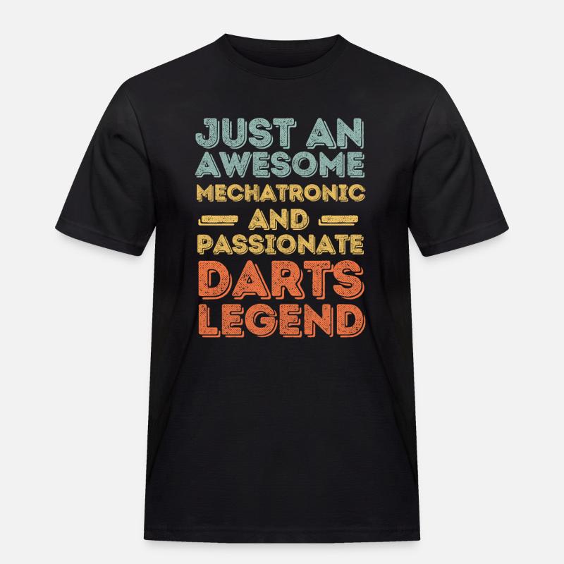 Mechatroniker Darts retro - Männer Workwear T-Shirt - Schwarz