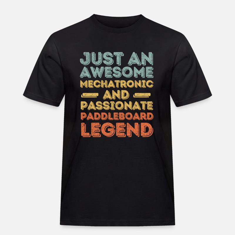 Mechatroniker Paddleboard retro - Männer Workwear T-Shirt - Schwarz