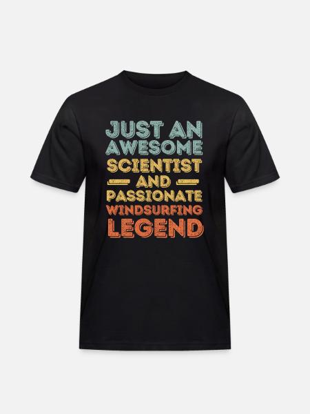 Scientist windsurfing retro - Men's Workwear T-Shirt - black