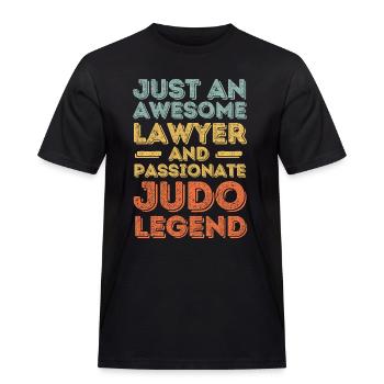 Lawyer Judo retro - Men's Workwear T-Shirt - black - Front - AI Model Male 178 light (178cm)