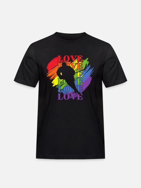 Ice-hockey LGBT Pride - Men's Workwear T-Shirt - black