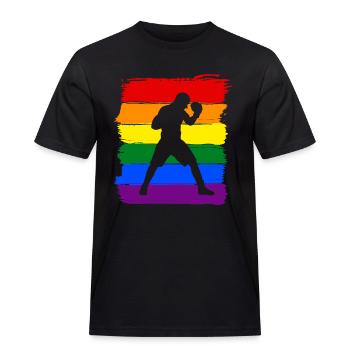 Boxe LGBT Pride - T-shirt Workwear homme - noir - Devant - AI Model Male 178 light (178cm)