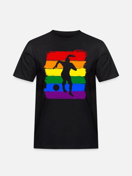 Frauen Fußball LGBT - Männer Workwear T-Shirt - Schwarz