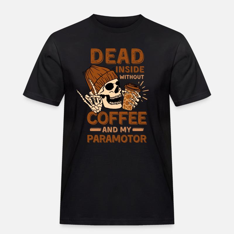 Coffee Paramotoring skeleton - Men's Workwear T-Shirt - black