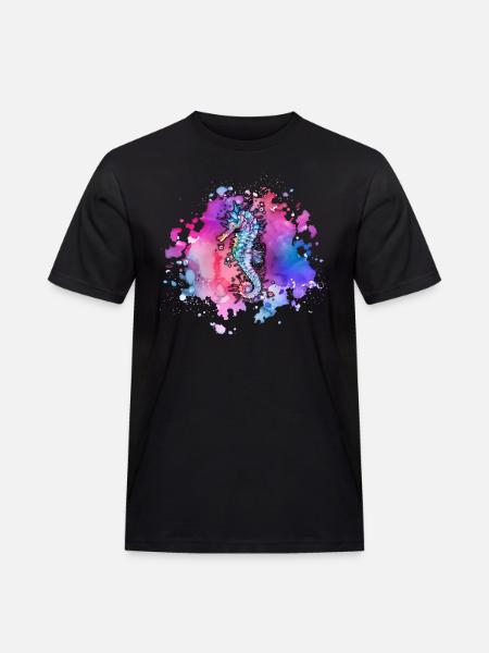 Seepferdchen-Tag des Ozeans - Männer Workwear T-Shirt - Schwarz