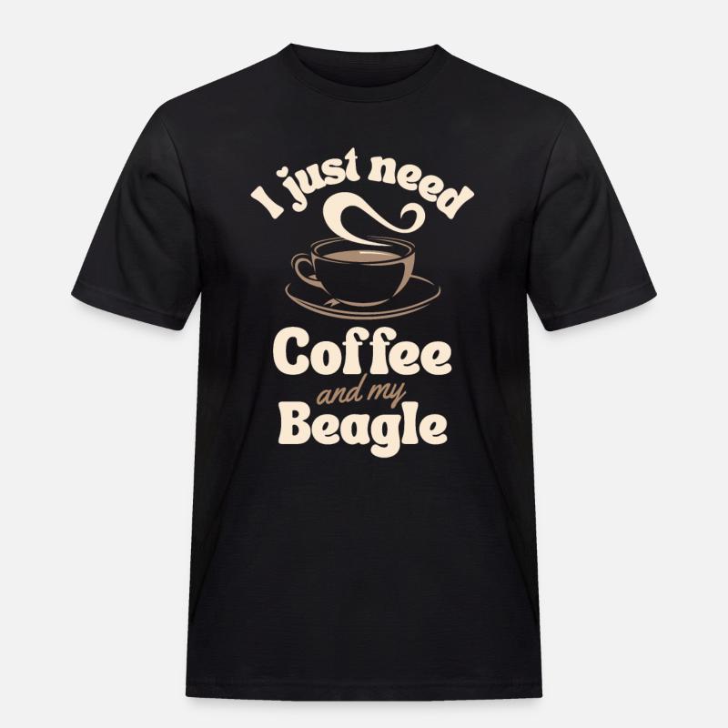 Kaffee Beagle Liebhaber - Männer Workwear T-Shirt - Schwarz