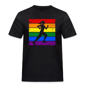 Courir LGBTQ - T-shirt Workwear homme - noir - Devant - AI Model Male 178 light (178cm)