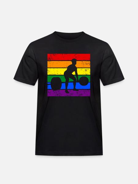 Weightlifting LGBTQ - Men's Workwear T-Shirt - black