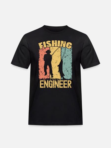Fishing Engineer retro - Men's Workwear T-Shirt - black