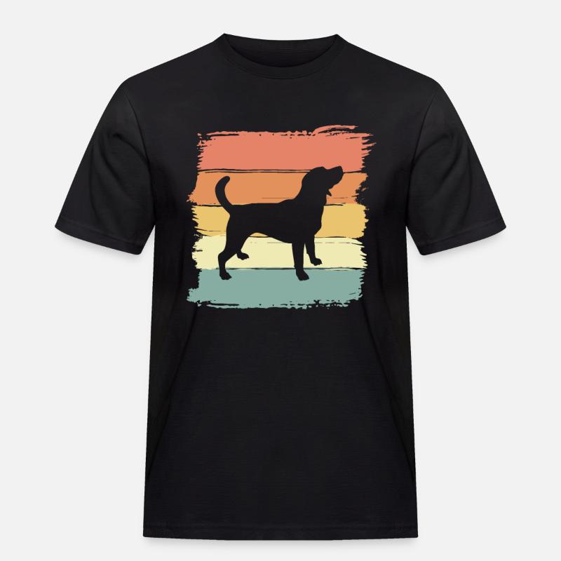 Beagle Retro - Männer Workwear T-Shirt - Schwarz