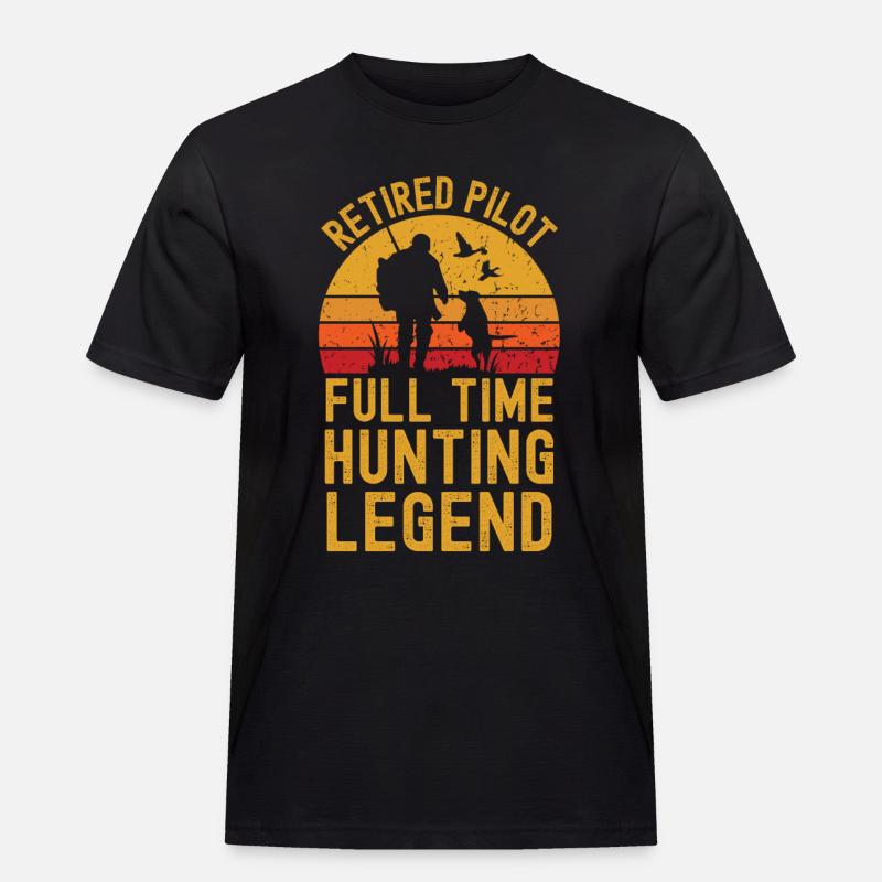 Pilot Ruhestand Jagd - Männer Workwear T-Shirt - Schwarz