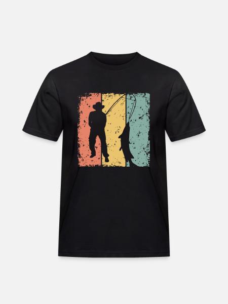 Fishing retro - Men's Workwear T-Shirt - black