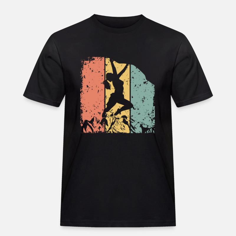 Frauen Klettern retro - Männer Workwear T-Shirt - Schwarz