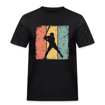 Baseball-Retro - Männer Workwear T-Shirt - Schwarz - Vorne - AI Model Male 178 light (178cm)