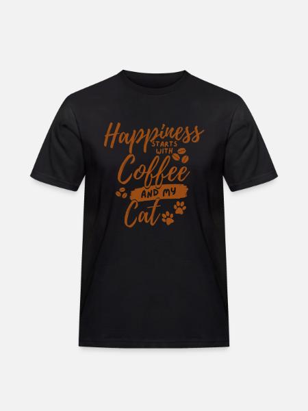 Coffee Cat lover - Men's Workwear T-Shirt - black