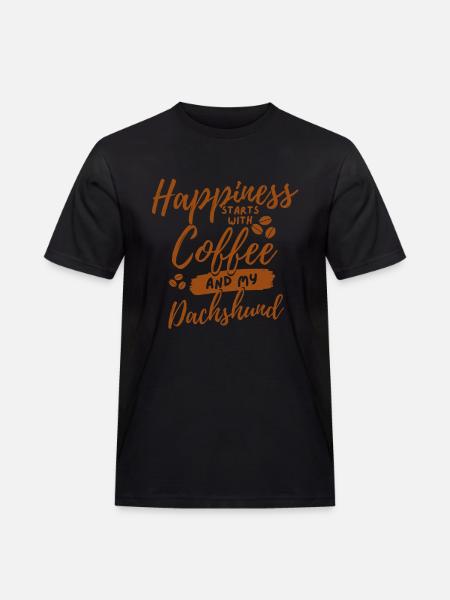 Coffee Dachshund lover - Men's Workwear T-Shirt - black