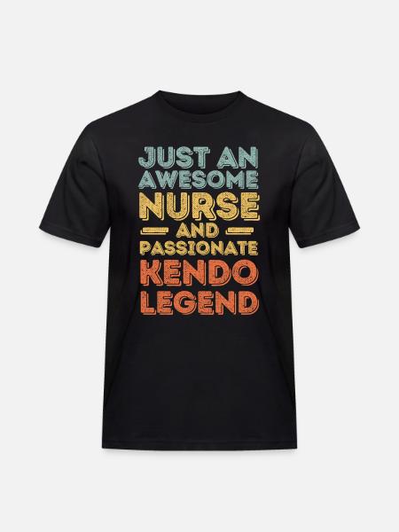 Nurse Kendo legend retro - Men's Workwear T-Shirt - black