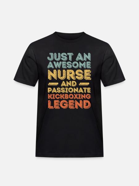 Nurse Kickboxing legend retro - Men's Workwear T-Shirt - black