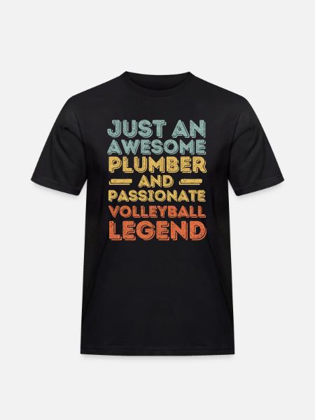 Plumber Volleyball legend retro - Men's Workwear T-Shirt - black