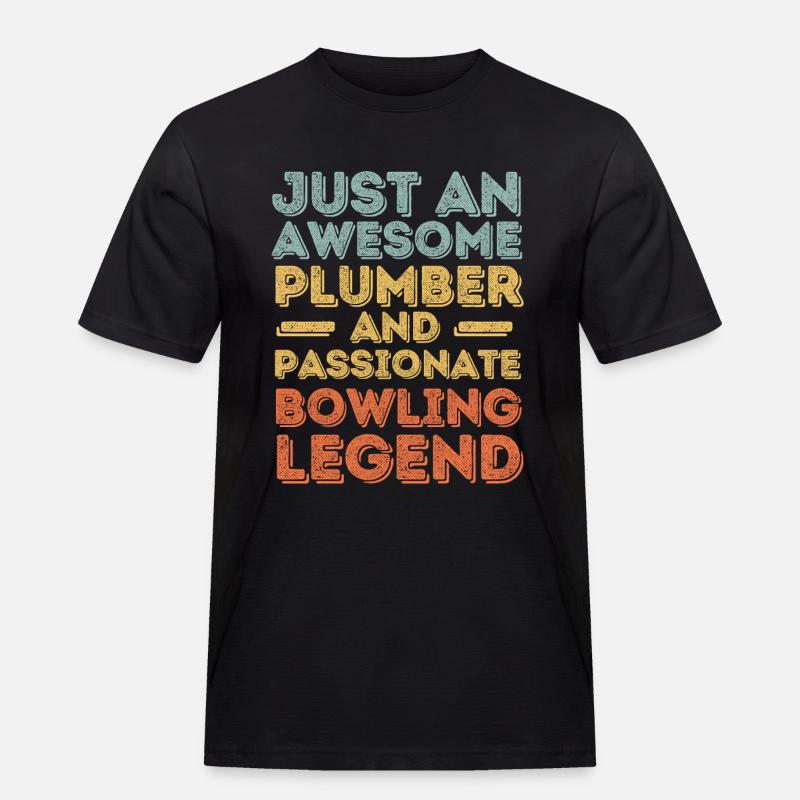 Klempner Bowling-Legende retro - Männer Workwear T-Shirt - Schwarz